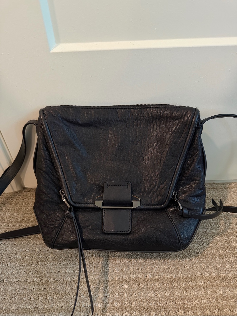 Kooba Black Leather Crossbody Bag/Purse